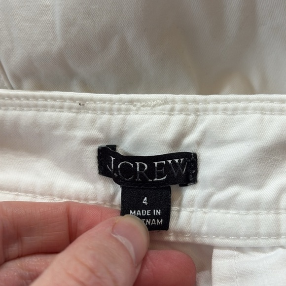 J. Crew Pleated Button Front Pant in Chino White sz 4 - Picture 10 of 11